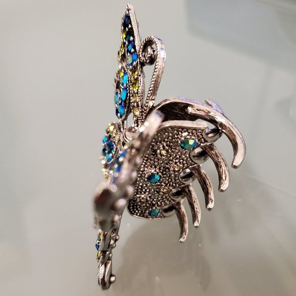Metal Rhinestone Butterfly Hair Clip - New - Picture 2 of 4